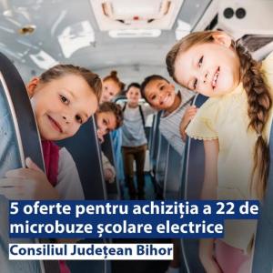 Consiliul Judeţean Bihor, licitație pentru 22 de microbuze școlare electrice