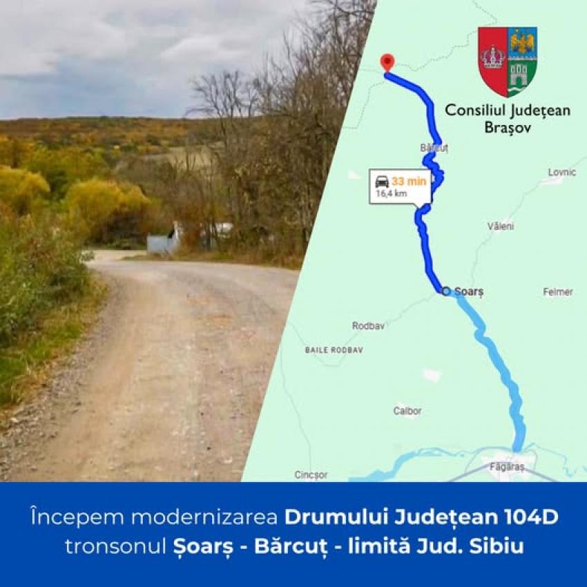 Start în lucrările de modernizare a DJ 104D în Sibiu