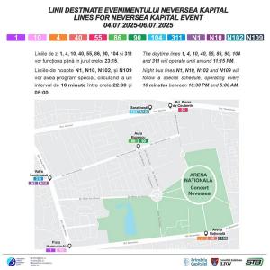 Festivalul Neversea Kapital: Se suplimentează parcul auto al 4 linii de noapte în București