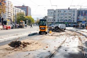 S-a reluat lucrările la linia de tramvai nr.5
