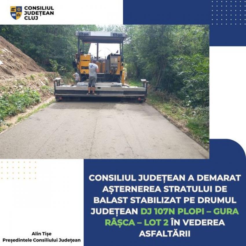 Drumul județean DJ 107N din Cluj va fi asfaltat